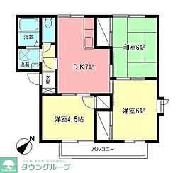 ライフコア萩A 3DKの間取図画像