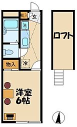 レオパレスサンロイヤルY 1Kの間取図画像