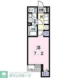 プラシードカメリア 1Kの間取図画像