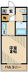 K.S.Pマンション 1Kの間取図画像