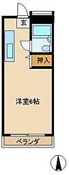 ルミニコスモス 2階ワンルームの間取り