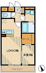 エスパシオ 3階1LDKの間取り