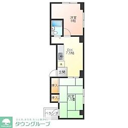 アーバン寺町 2階2DKの間取り