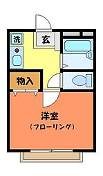 フィレンツェ高尾 1階1Kの間取り