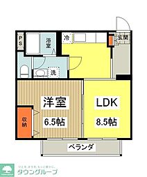 トレフールu 3階1LDKの間取り