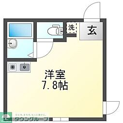 マーベラス立川 1階ワンルームの間取り