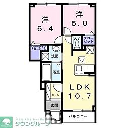 ユウスゲ 2LDKの間取図画像