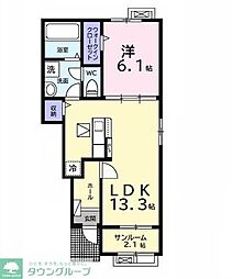 グレイス 1LDKの間取図画像