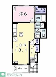 クラシオン 1LDKの間取図画像