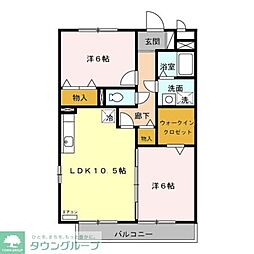 セジュール山の根 2LDKの間取図画像