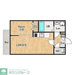 ジーメゾン千葉村田町エベッラ 1LDKの間取図画像