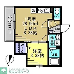 メゾン・リシュエ 1LDKの間取図画像