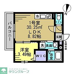 H1蘇我 1LDKの間取図画像