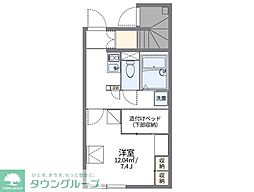 レオパレスプレミール 1Kの間取図画像