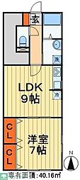 ナリトモ蘇我A 1LDKの間取図画像