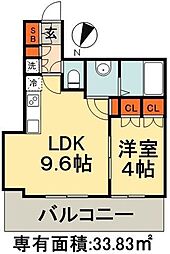 HULICRESIDENCE千葉中央 1LDKの間取図画像