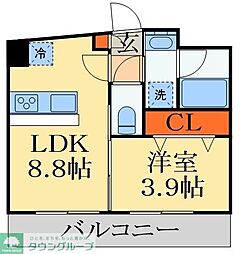 MAJESTIC千葉みなと 1LDKの間取図画像