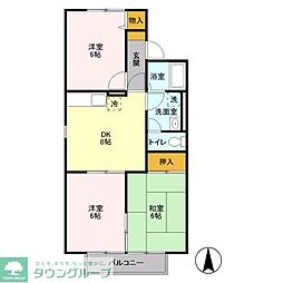 プリシェール大森 3DKの間取図画像