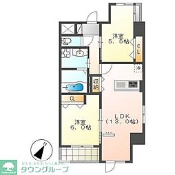 アーバンパレス 2LDKの間取図画像