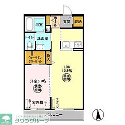 ラッフルズ 1LDKの間取図画像