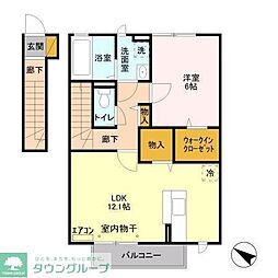 プチネイチャー 1LDKの間取図画像