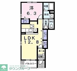 サンモール2 1LDKの間取図画像