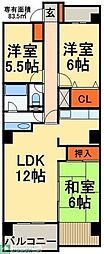 ビラ園生 3LDKの間取図画像