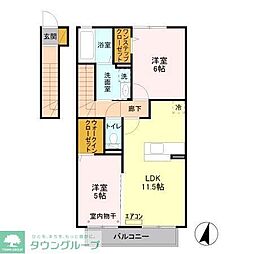 スクエア 2LDKの間取図画像