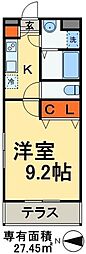 オリエンタルコート幕張本郷 1Kの間取図画像