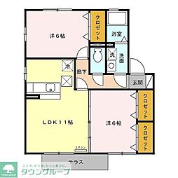 ソレアード1 2LDKの間取図画像