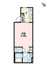 PlacedesVicke 1Kの間取図画像