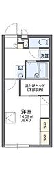 レオパレスエクセル 1Kの間取図画像