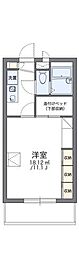 レオパレスリベェール 1Kの間取図画像