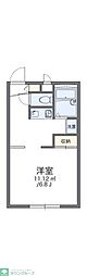 レオパレスクレストC 1Kの間取図画像