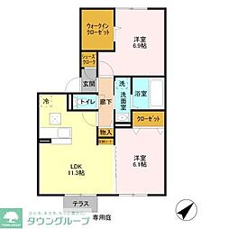 アステール 2LDKの間取図画像