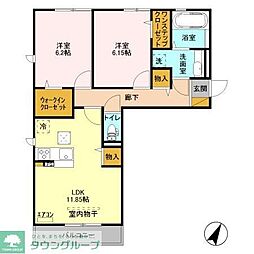 アイチ8A 2LDKの間取図画像