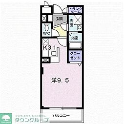 プライド ワンルームの間取図画像