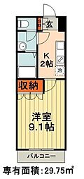 グランチェスタ千葉寺2 1Kの間取図画像