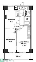 千葉ポートイースト 2LDKの間取図画像