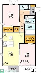 メゾンルーエ 2LDKの間取図画像