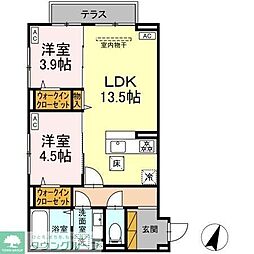 D-ROOM末広I B 2LDKの間取図画像