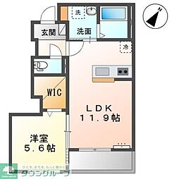 チャコールII番館 1LDKの間取図画像