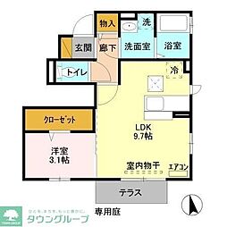 サンアベニュー4 1LDKの間取図画像