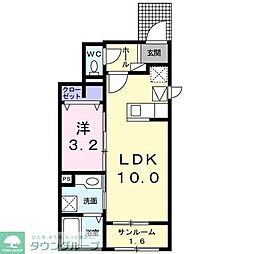 モスアゲート 1LDKの間取図画像