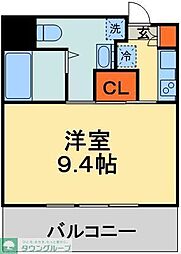 マリンパレス登戸 1Kの間取図画像