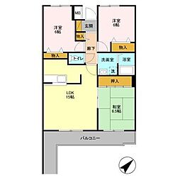 エコガーデンB棟 3LDKの間取図画像