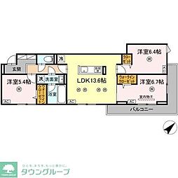 ウィンザーコート金田西 3LDKの間取図画像
