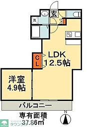 リトルズほんちば 1LDKの間取図画像