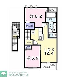 サンヴェール蔵波11 2LDKの間取図画像