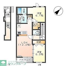 グランデ ヴィラージュ 2LDKの間取図画像